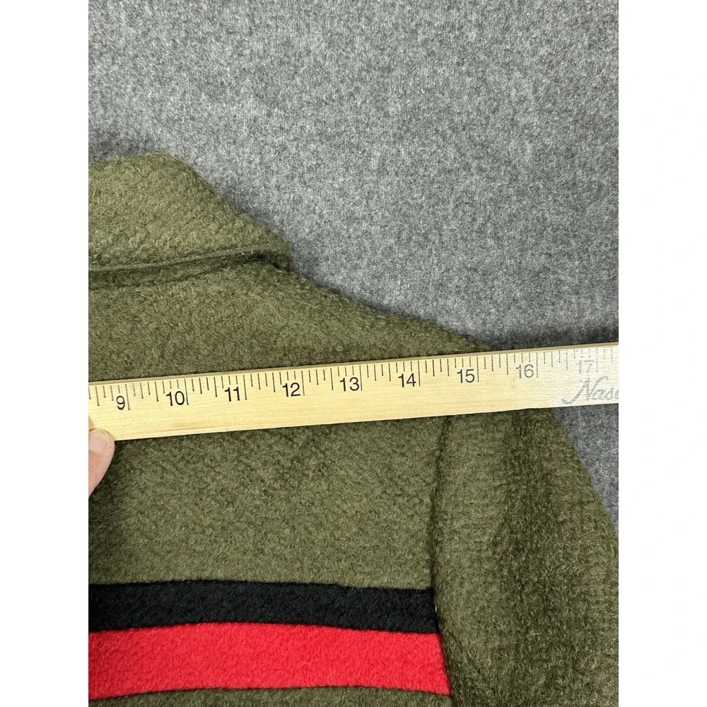 OpenBox Long Wool Blend Coat Olive Green Stripe Detail Medium - Picture 7 of 11